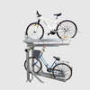 Support de porte-vélos monté sur roue galvanisé à deux niveaux pour parking 4 vélos