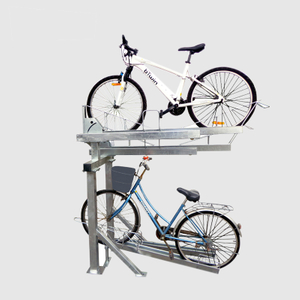 Porte-vélo double/double étage Birdrock Home 4 porte-vélos avec rangement