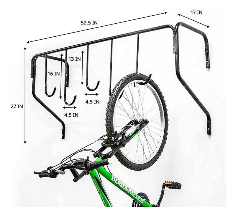 Support de supports de cintre de stockage de vélo monté sur crochet mural de qualité commerciale
